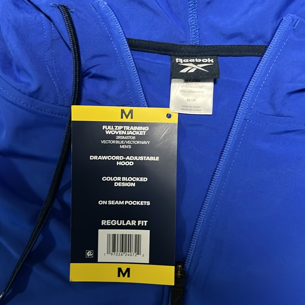 Vector blue/vector navy Reebok training jacket - Picture 3 of 6